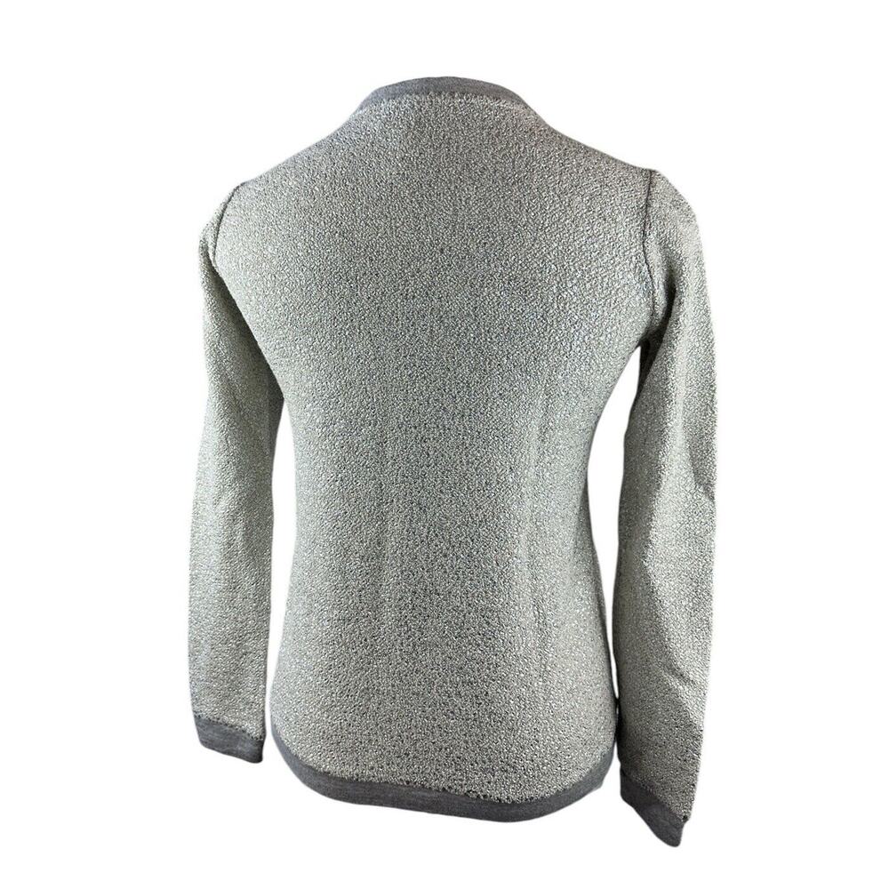 NWT Anthropologie x Dolan Left Coast Shine Sweater Silver Textured Pullover XS - Picture 12 of 16